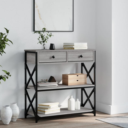 Console Table Grey Sonoma 75x28x75 cm Engineered Wood