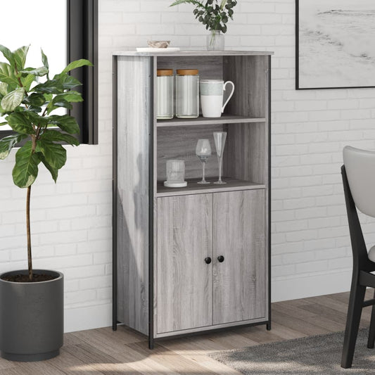 Highboard Grey Sonoma 62x36x121.5 cm Engineered Wood