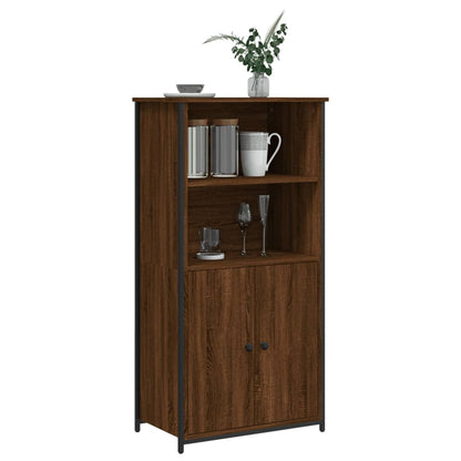 Highboard Brown Oak 62x36x121.5 cm Engineered Wood