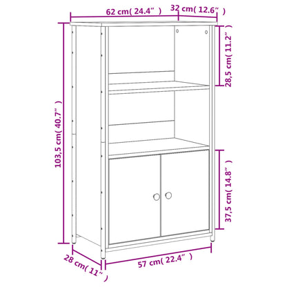 Highboard Brown Oak 62x32x103.5 cm Engineered Wood