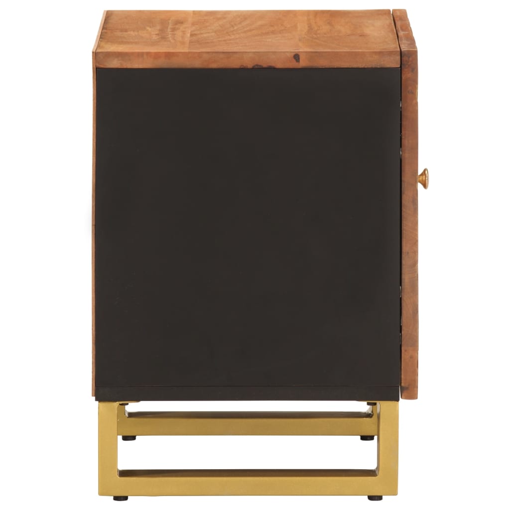 Bedside Cabinets 2 pcs Brown and Black Solid Wood Mango