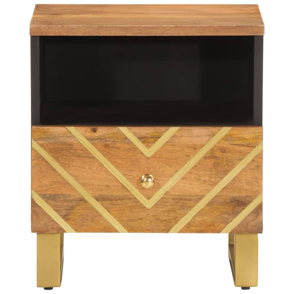 Bedside Cabinets 2 pcs Brown and Black Solid Wood Mango