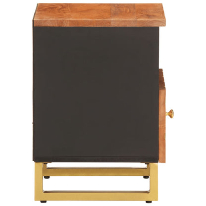 Bedside Cabinets 2 pcs Brown and Black Solid Wood Mango