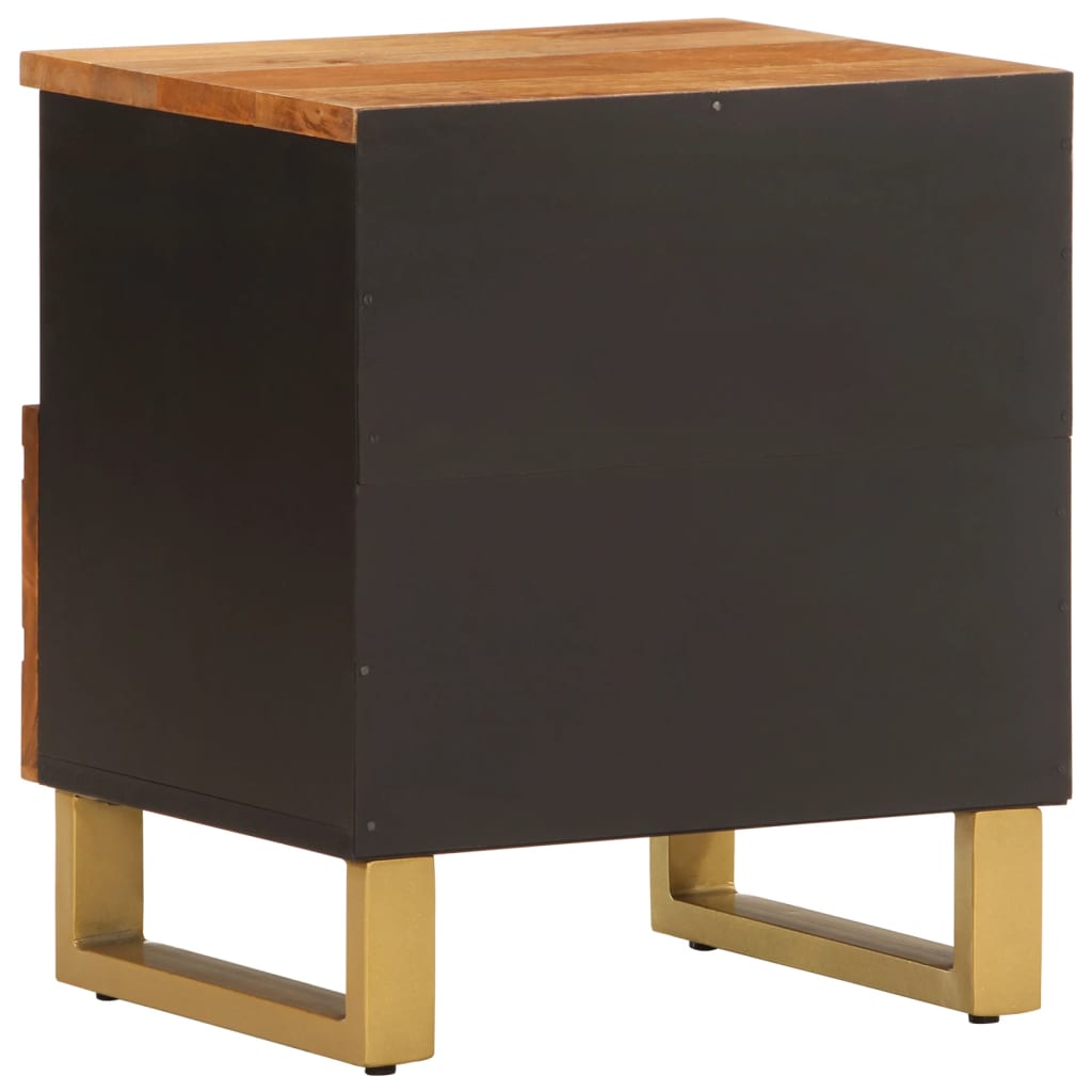 Bedside Cabinets 2 pcs Brown and Black Solid Wood Mango