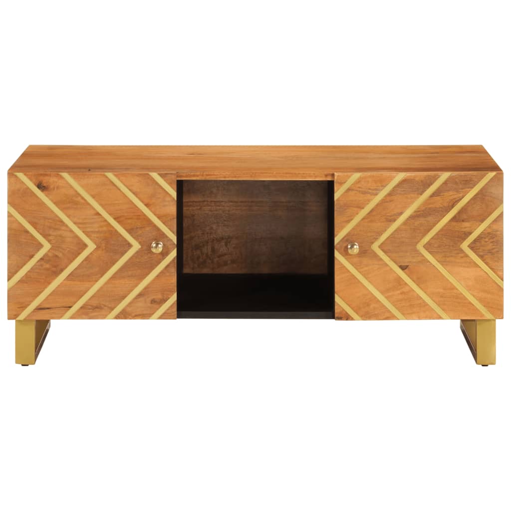 Coffee Table Brown and Black 100x54x40 cm Solid Wood Mango