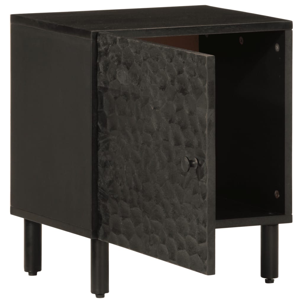 Bedside Cabinets 2 pcs Black 40x33x46 cm Solid Wood Mango