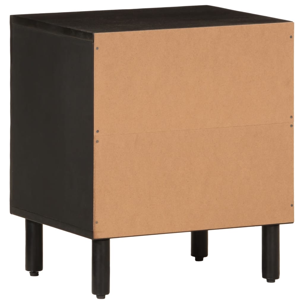 Bedside Cabinets 2 pcs Black 40x33x46 cm Solid Wood Mango