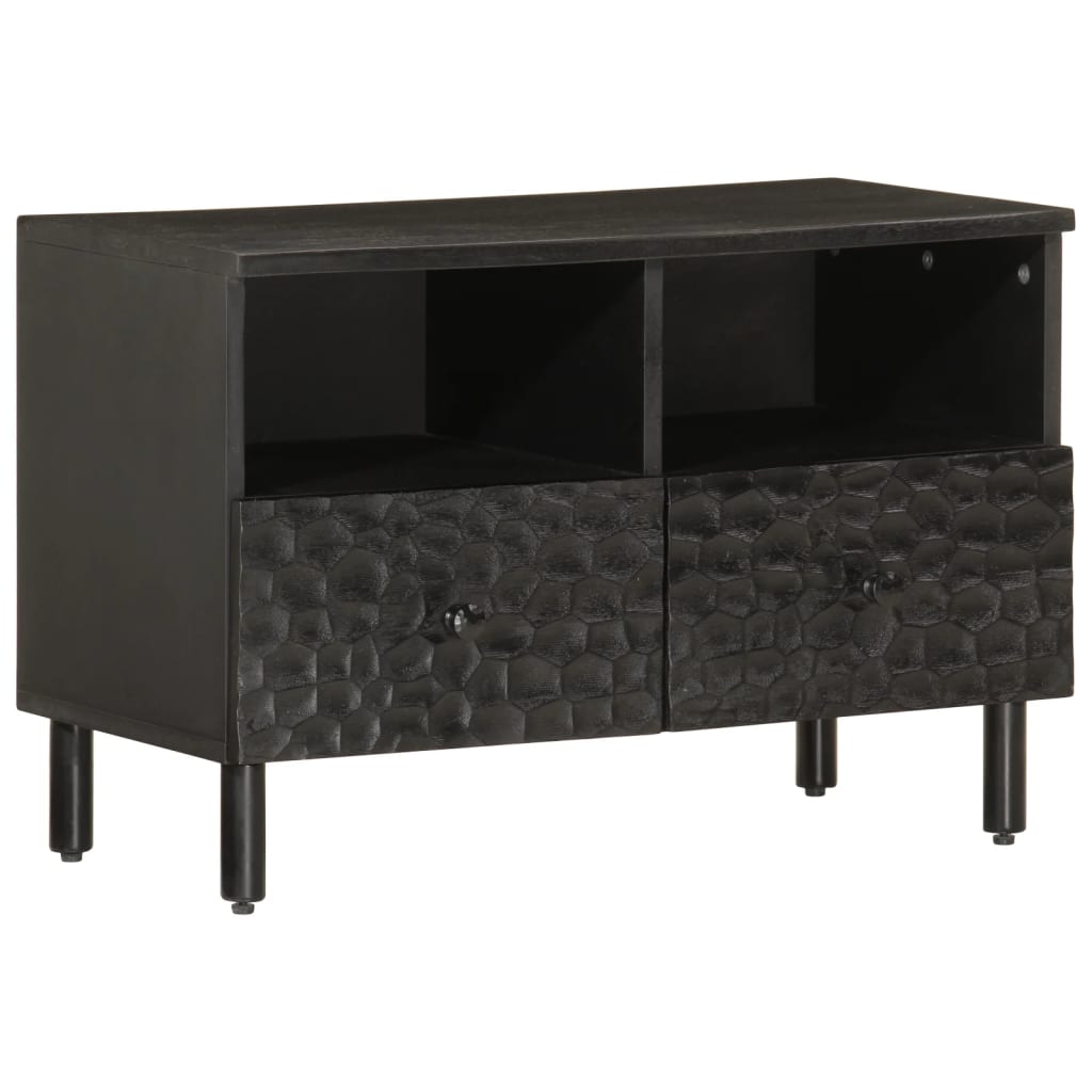 TV Cabinet Black 70x33x46 cm Solid Wood Mango