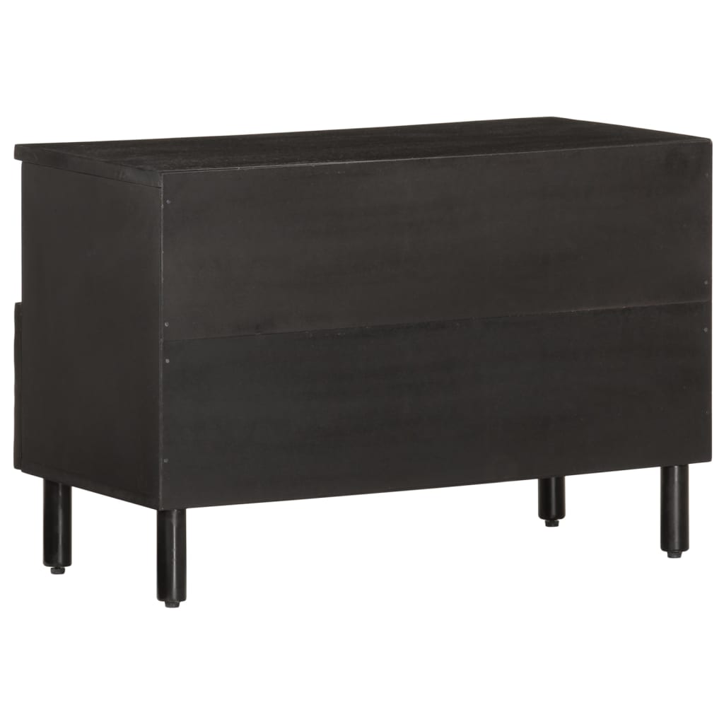 TV Cabinet Black 70x33x46 cm Solid Wood Mango