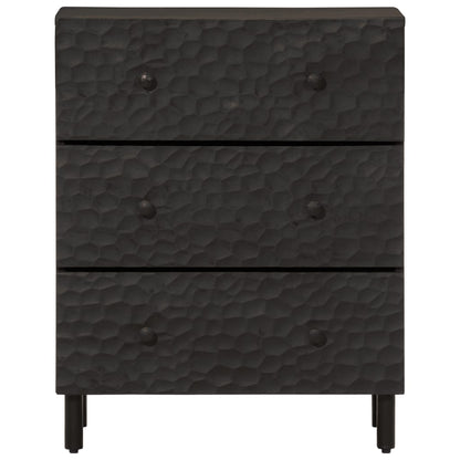 Side Cabinet Black 60x33x75 cm Solid Wood Mango