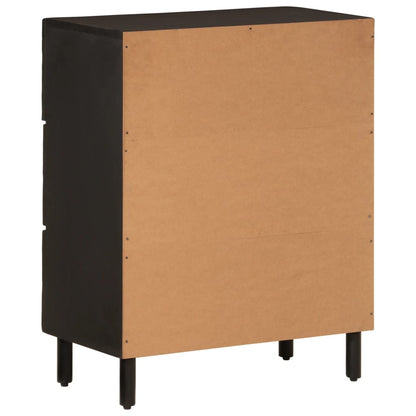 Side Cabinet Black 60x33x75 cm Solid Wood Mango