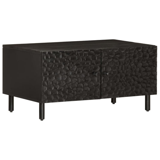 Coffee Table Black 80x50x40 cm Solid Wood Mango