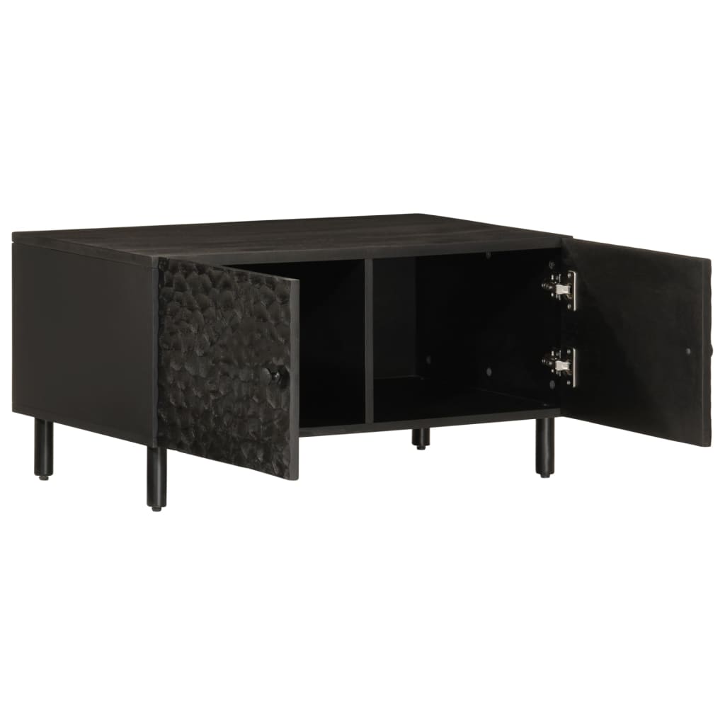 Coffee Table Black 80x50x40 cm Solid Wood Mango