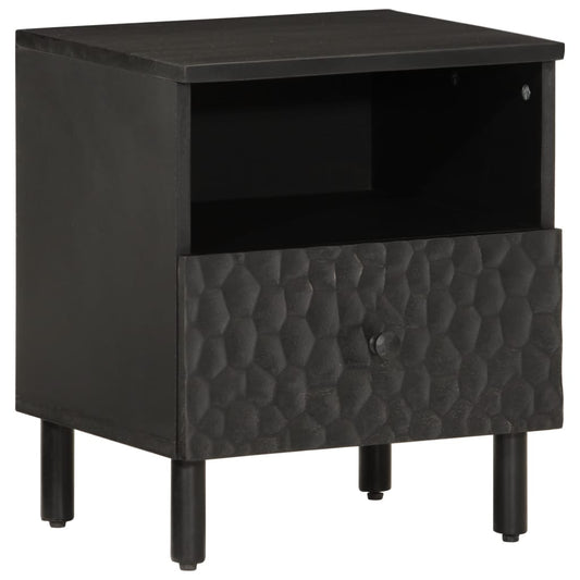 Bedside Cabinet Black 40x33x46 cm Solid Wood Mango