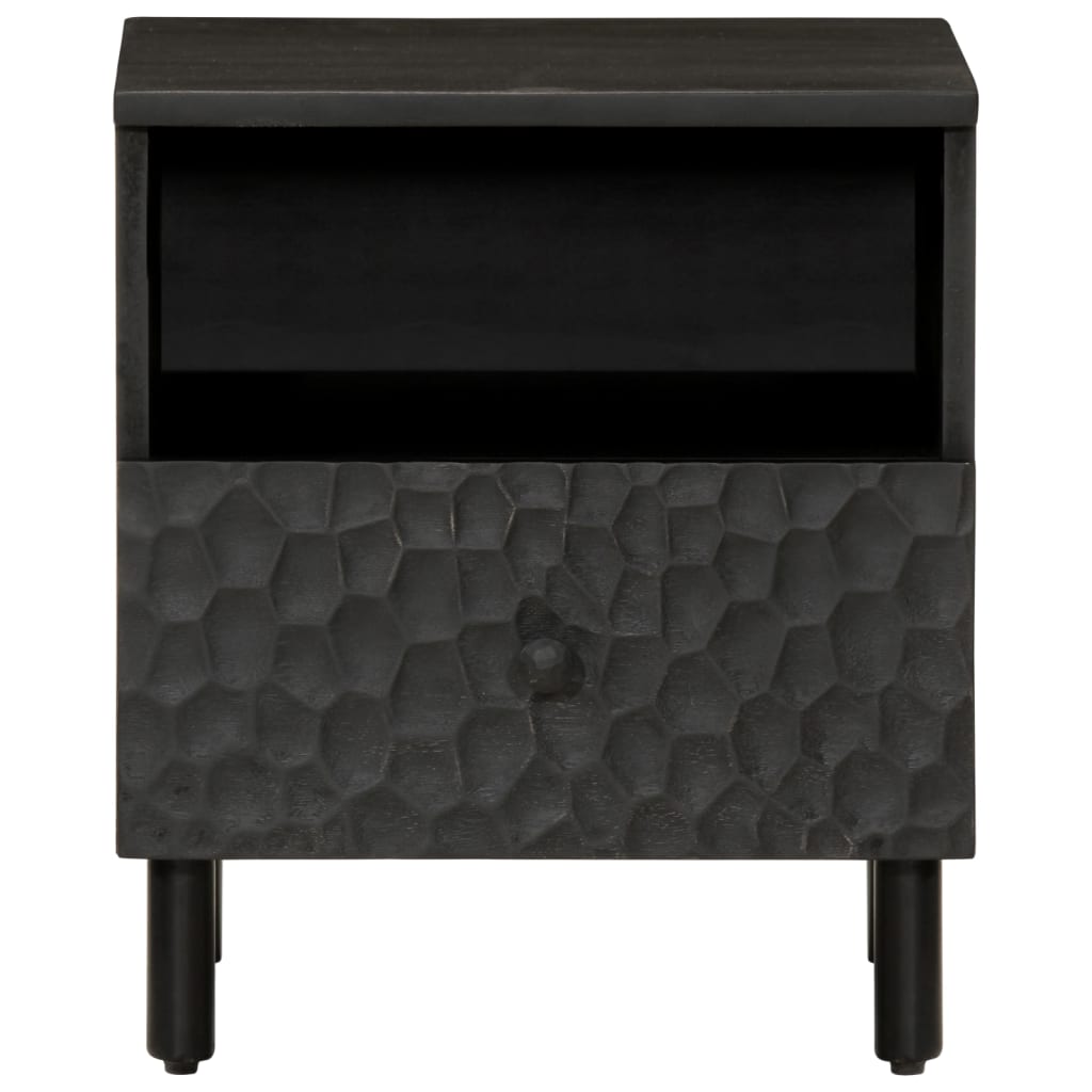 Bedside Cabinet Black 40x33x46 cm Solid Wood Mango
