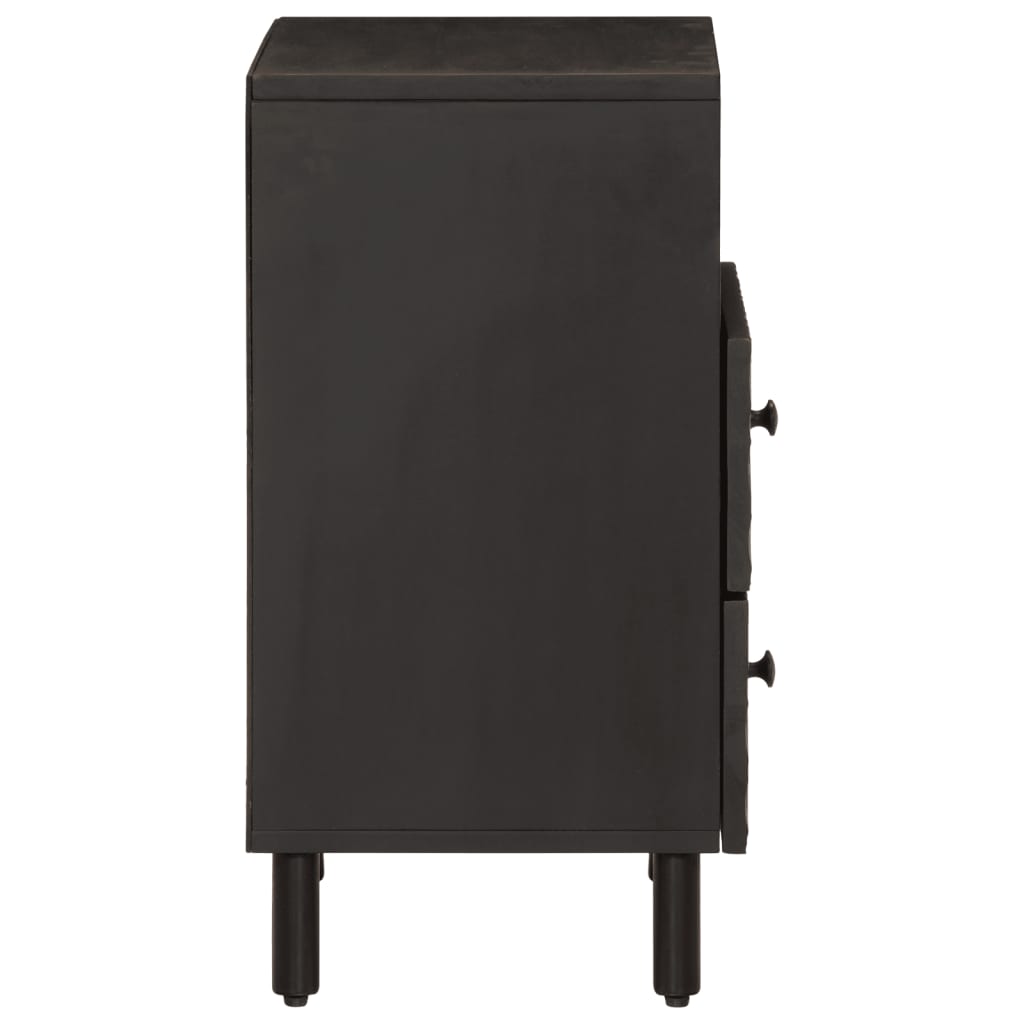 Bedside Cabinet Black 50x33x60 cm Solid Wood Mango