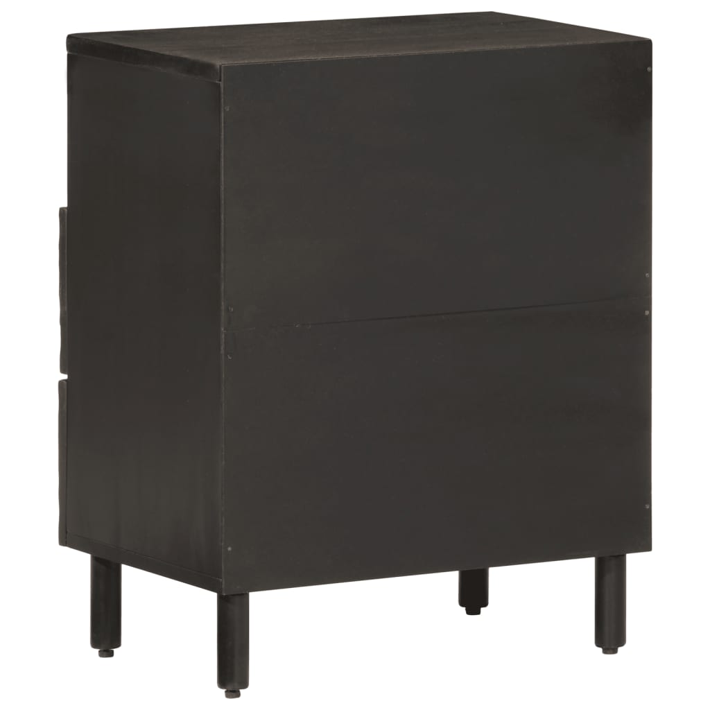 Bedside Cabinet Black 50x33x60 cm Solid Wood Mango