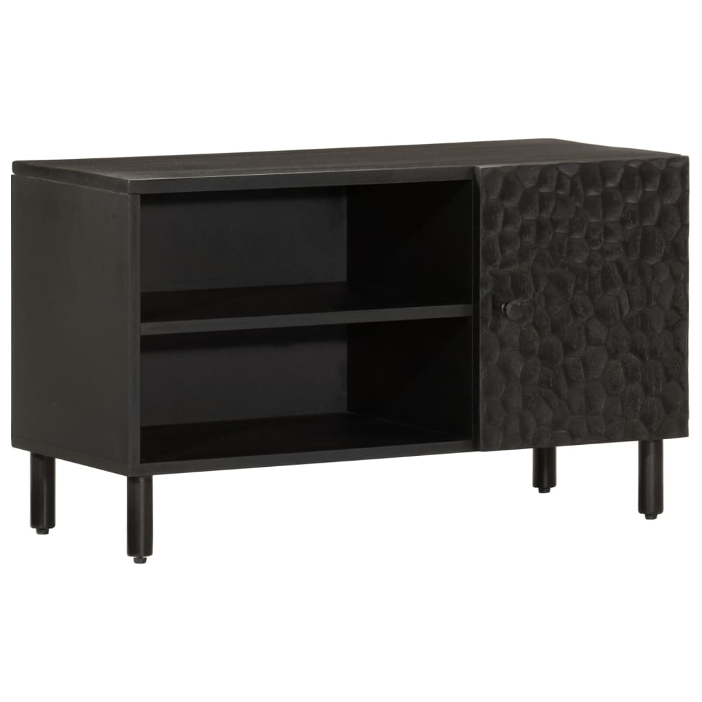 TV Cabinet Black 80x31x46 cm Solid Wood Mango