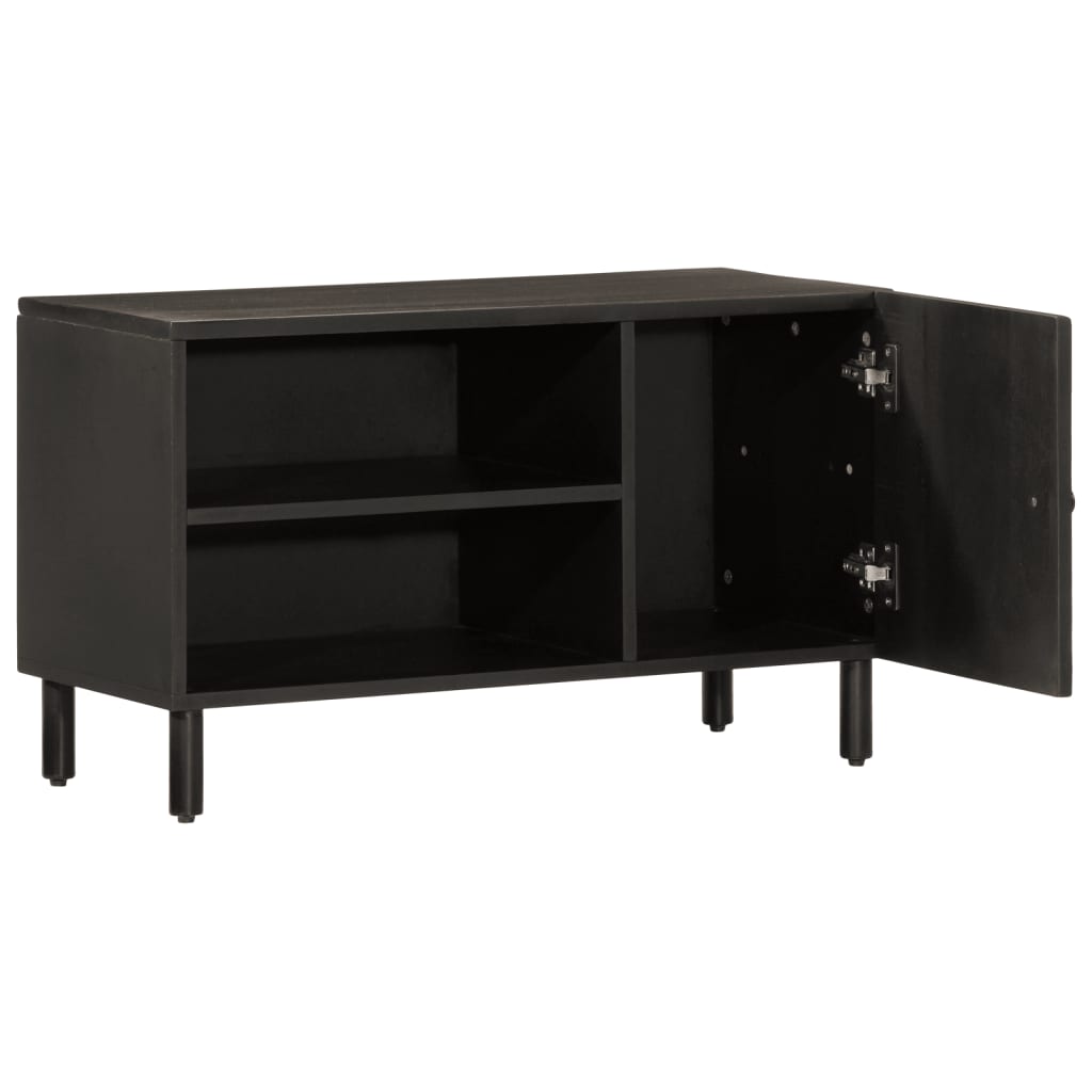 TV Cabinet Black 80x31x46 cm Solid Wood Mango