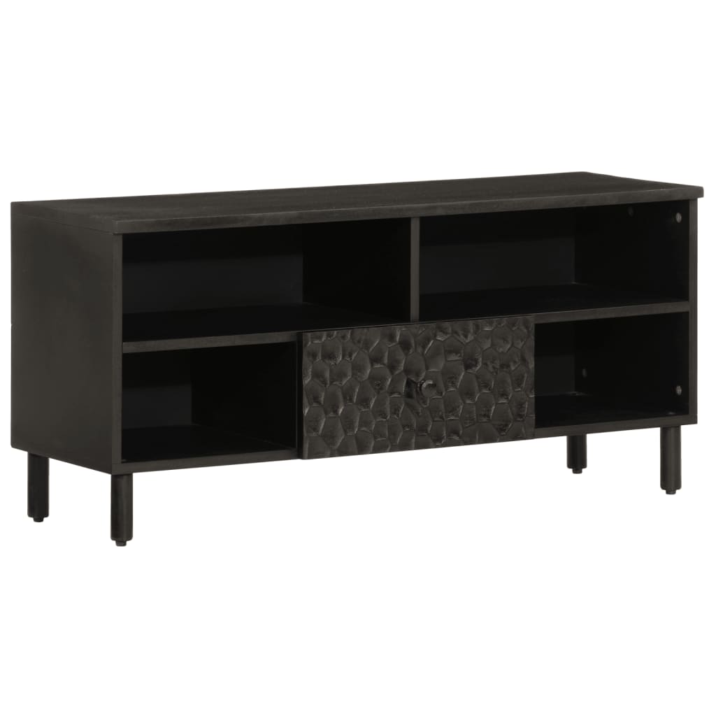 TV Cabinet Black 100x33x46 cm Solid Wood Mango