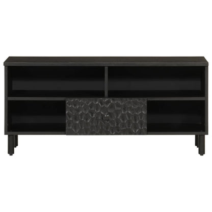 TV Cabinet Black 100x33x46 cm Solid Wood Mango