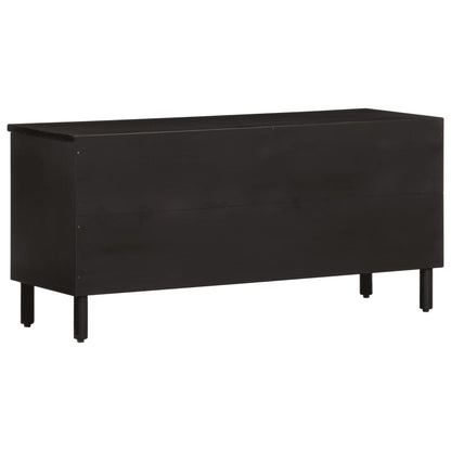 TV Cabinet Black 100x33x46 cm Solid Wood Mango