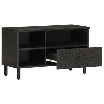 TV Cabinet Black 80x33x46 cm Solid Wood Mango