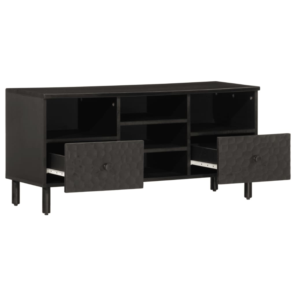 TV Cabinet Black 100x33x46 cm Solid Wood Mango