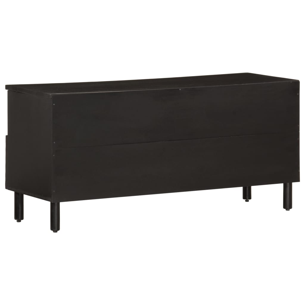 TV Cabinet Black 100x33x46 cm Solid Wood Mango