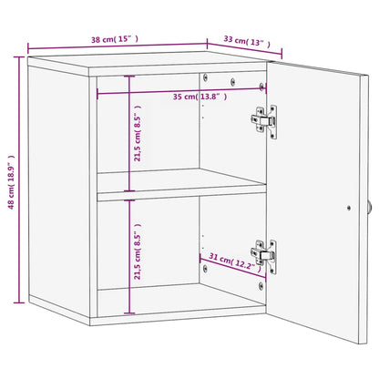 Bathroom Wall Cabinet Black 38x33x48 cm Solid Wood Mango