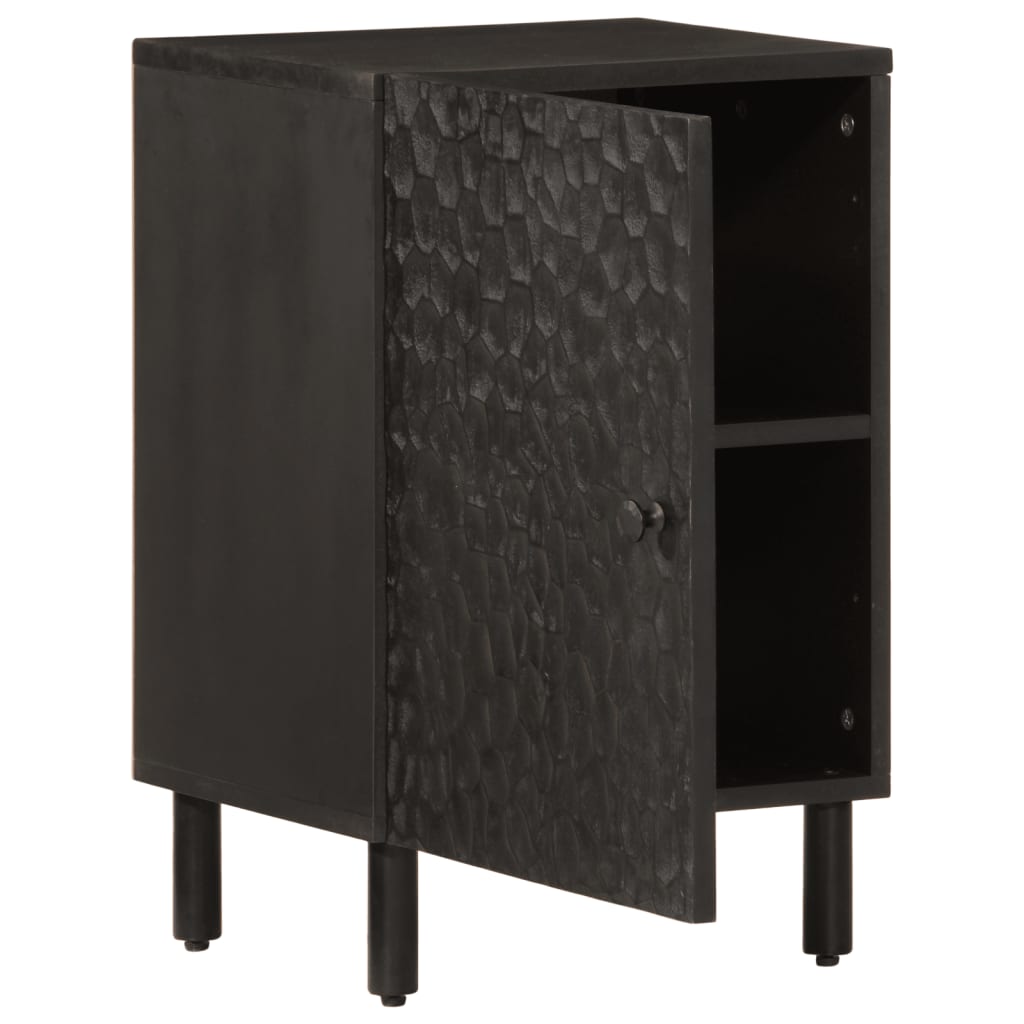 Bathroom Cabinet Black 38x33x58 cm Solid Wood Mango