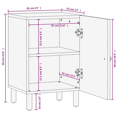 Bathroom Cabinet Black 38x33x58 cm Solid Wood Mango