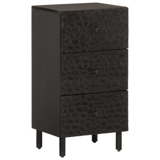 Side Cabinet Black 40x33x75 cm Solid Wood Mango