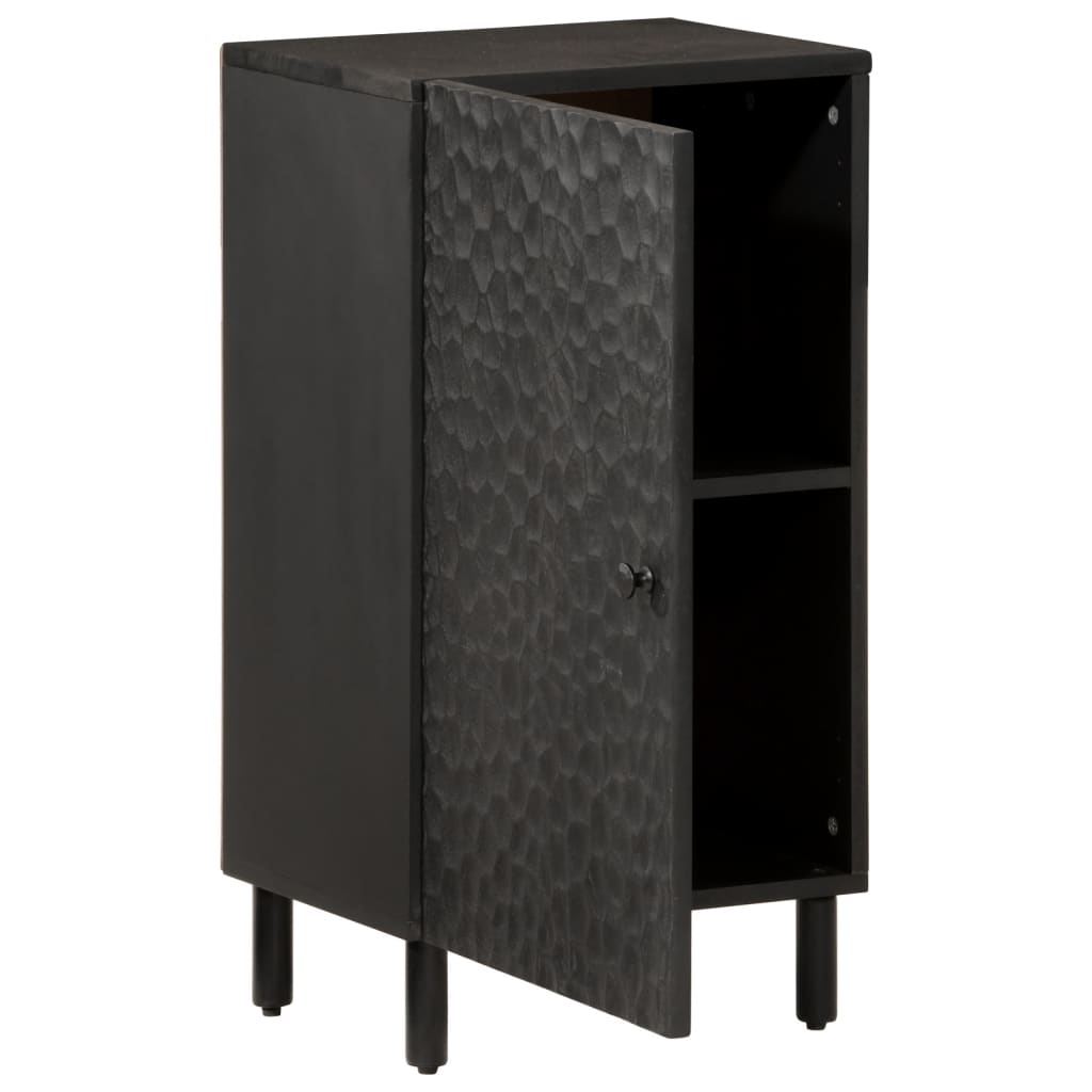 Side Cabinet Black 40x33x75 cm Solid Wood Mango