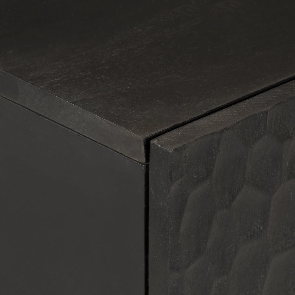 Side Cabinet Black 40x33x75 cm Solid Wood Mango