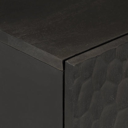 Side Cabinet Black 40x33x75 cm Solid Wood Mango