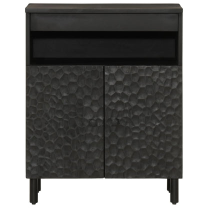 Side Cabinet Black 60x33x75 cm Solid Wood Mango