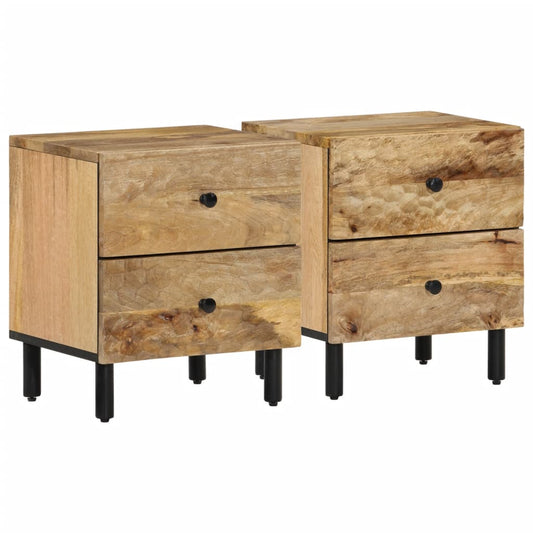 Bedside Cabinets 2 pcs 40x33x46 cm Solid Wood Mango