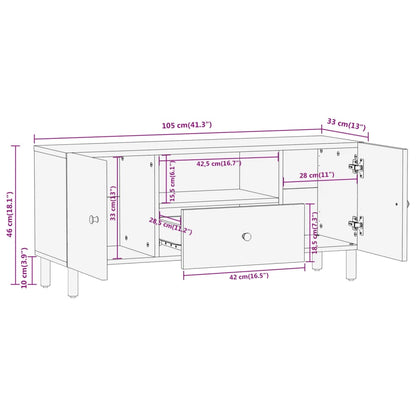 TV Cabinet 105x33x46 cm Solid Wood Mango