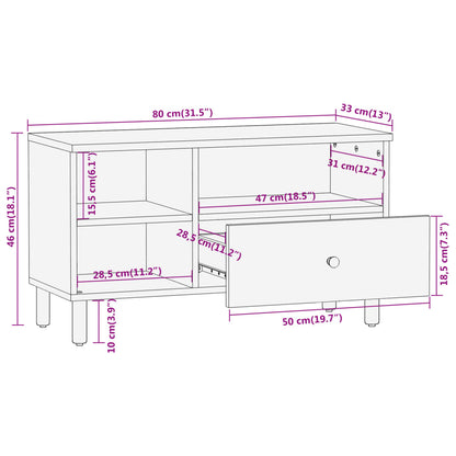 TV Cabinet 80x33x46 cm Solid Wood Mango