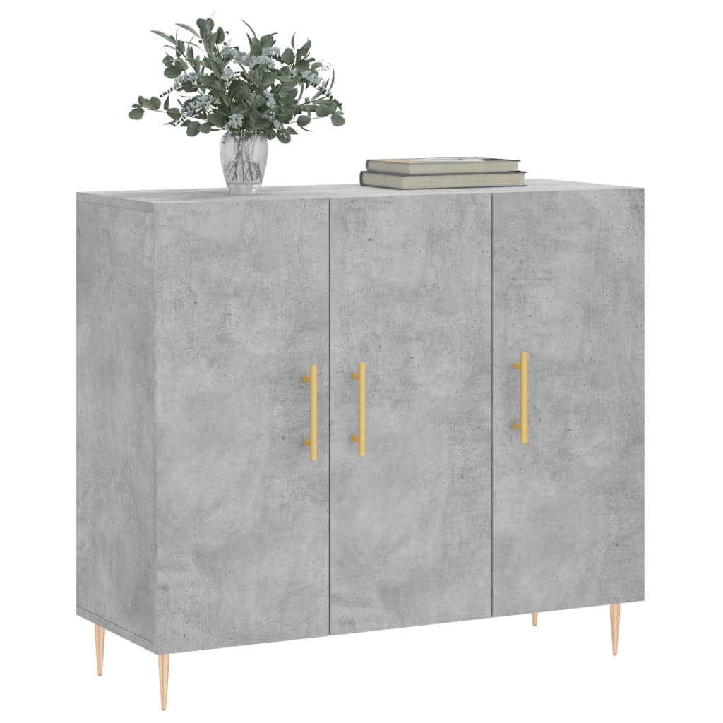 Sideboard Concrete Grey 90x34x80 cm Engineered Wood