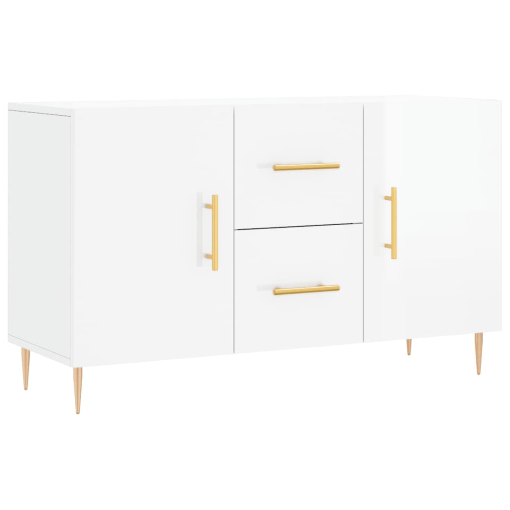 Sideboard High Gloss White 100x36x60 cm Engineered Wood