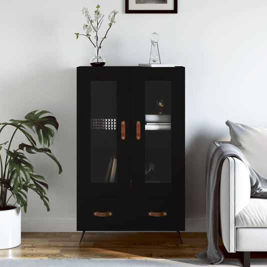 Highboard Black 69.5x31x115 cm Engineered Wood