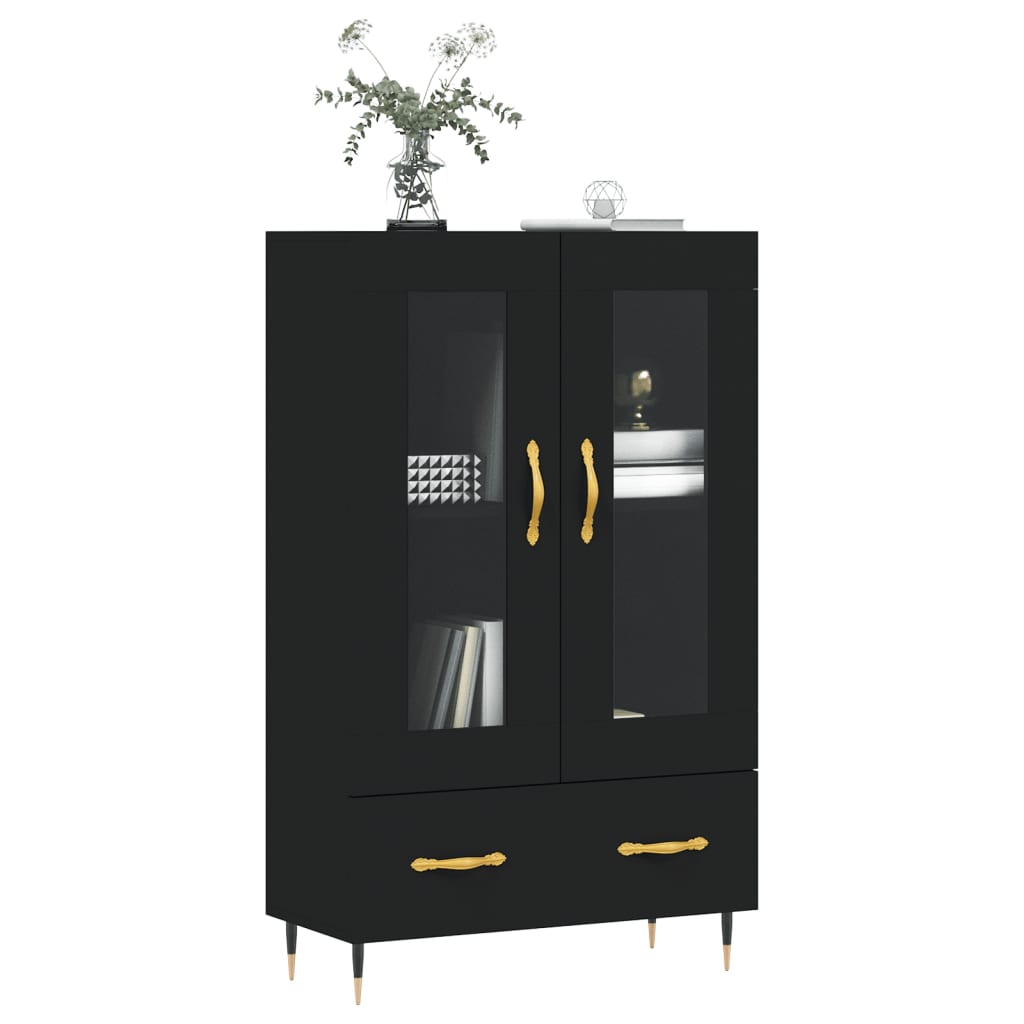 Highboard Black 69.5x31x115 cm Engineered Wood