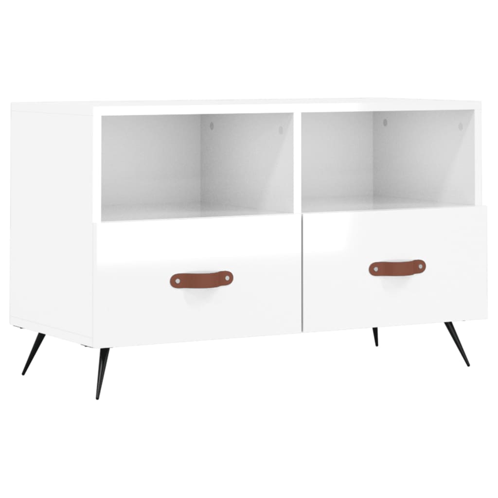 TV Cabinet High Gloss White 80x36x50 cm Engineered Wood