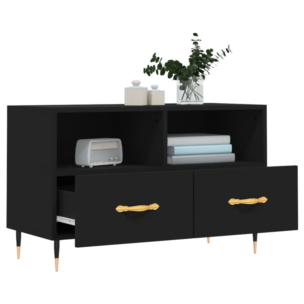 TV Cabinet Black 80x36x50 cm Engineered Wood