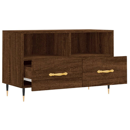 TV Cabinet Brown Oak 80x36x50 cm Engineered Wood