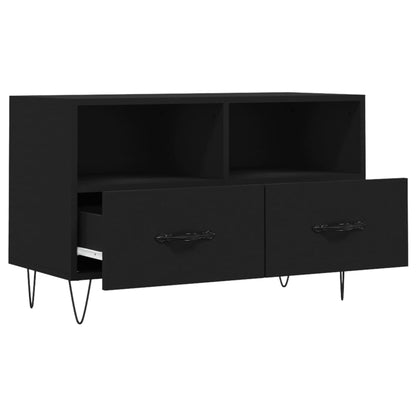 TV Cabinet Black 80x36x50 cm Engineered Wood