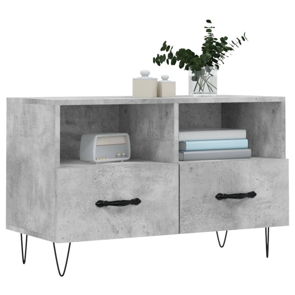 TV Cabinet Concrete Grey 80x36x50 cm Engineered Wood