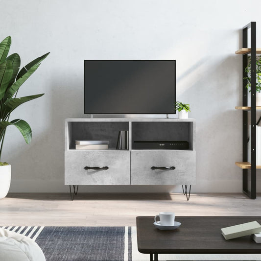 TV Cabinet Concrete Grey 80x36x50 cm Engineered Wood